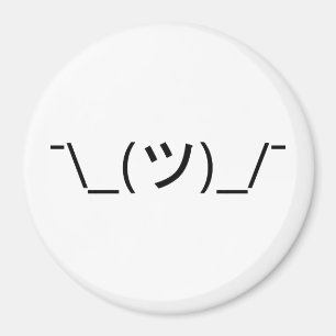 Shrug Emoticon ¯\_(ツ)_/¯ Japanese Kaomoji Magnet