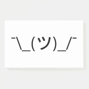 Shrug Emoticon ¯\_(ツ)_/¯ Japanese Kaomoji Post-it Notes