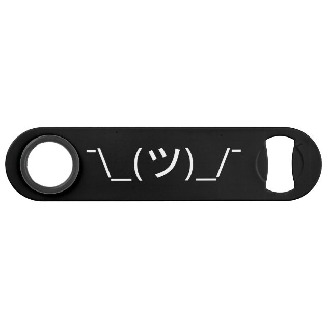 Shrug Emoticon ¯\_(ツ)_/¯ Japanese Kaomoji Speed Bottle Opener (Front (Horizontal))