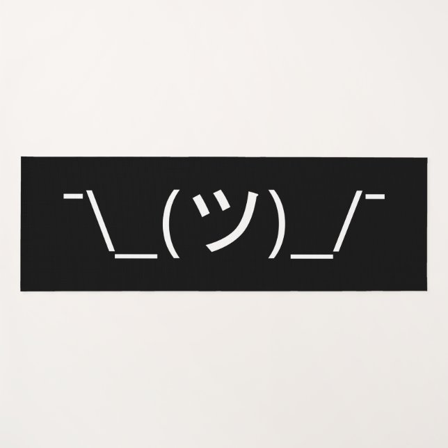 Shrug Emoticon ¯\_(ツ)_/¯ Japanese Kaomoji Yoga Mat (Front (Horizontal))
