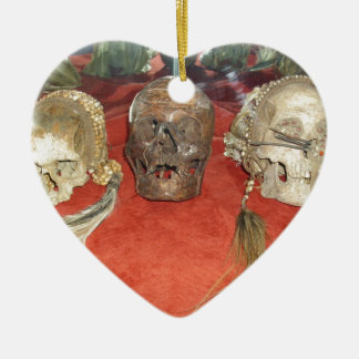 Shrunken Heads Voodoo Display Ceramic Ornament