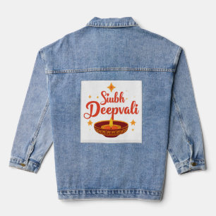✨ Shubh Deepavali   Traditional Diwali Rangoli   Denim Jacket