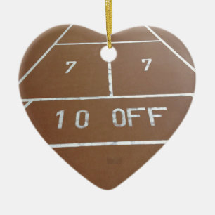 Shuffle Board Ceramic Ornament