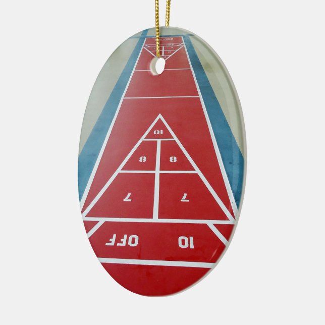 Shuffleboard on Board Ceramic Ornament (Left)