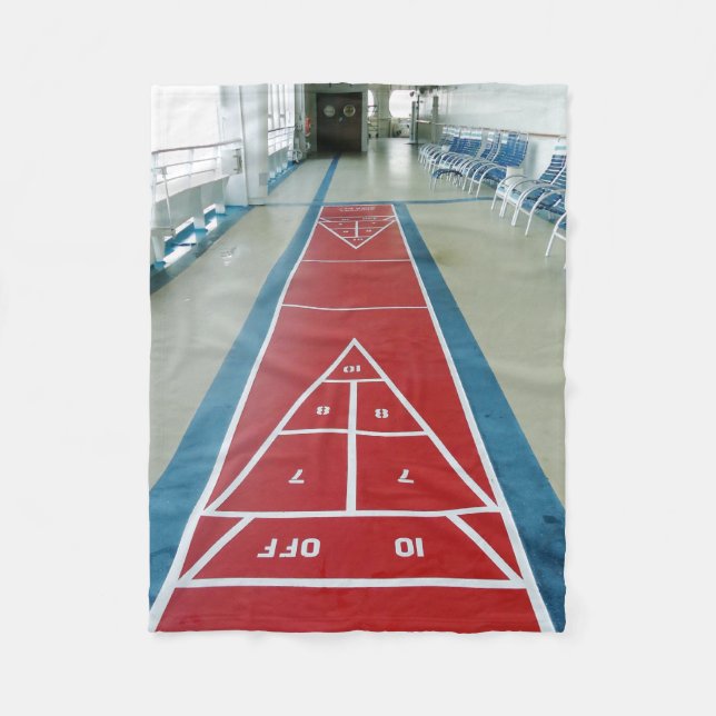 Shuffleboard on Board Fleece Blanket (Front)