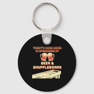 Shuffleboard Player Beer Keychain