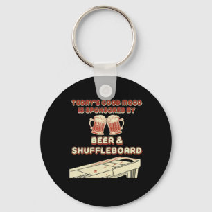 Shuffleboard Player Beer  Keychain