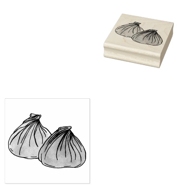 Shumai Chinese Cantonese Food Dim Sum Dumplings Rubber Stamp (Stamped)