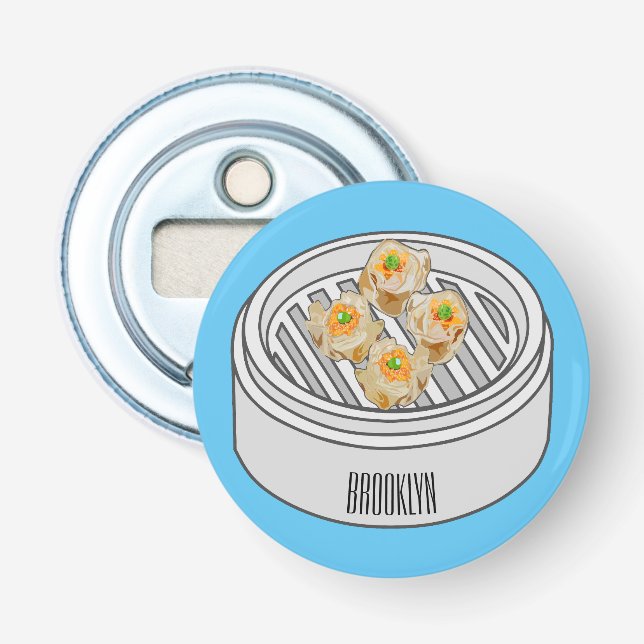 Shumai dim sum cartoon illustration bottle opener (Front)