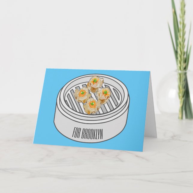 Shumai dim sum cartoon illustration card (Front)