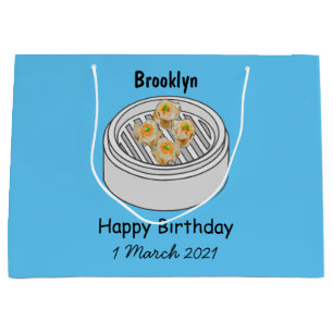 Shumai dim sum cartoon illustration large gift bag