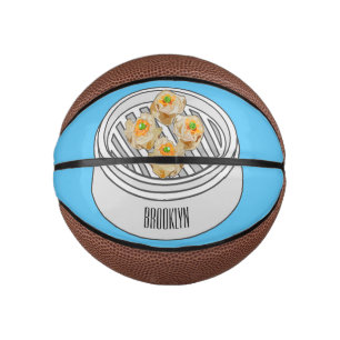 Shumai dim sum cartoon illustration mini basketball