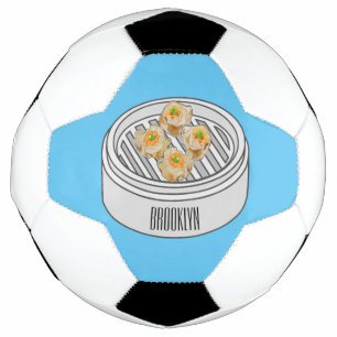 Shumai dim sum cartoon illustration soccer ball