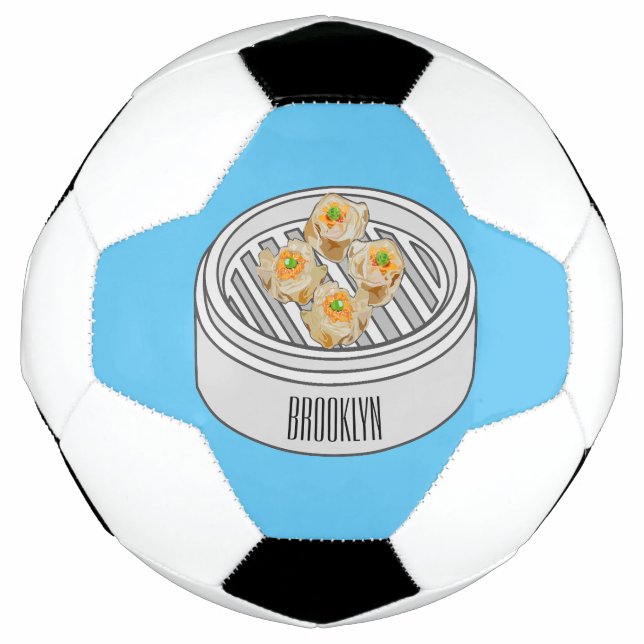 Shumai dim sum cartoon illustration soccer ball (Front)