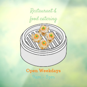 Shumai dim sum cartoon illustration window cling