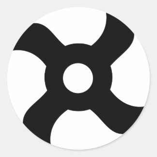 shuriken black ninja star classic round sticker