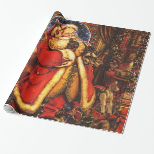 shushing Santa cropped Wrapping Paper
