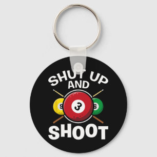 Shut And Shoot Pool Players Snooker Game Billiards Keychain