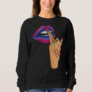 Shut Lips Rainbow Bisexual Gay Pride Lgbtq Lgbt Pr Sweatshirt