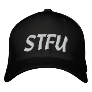 Shut the F*ck Up 1337 Baseball hat White on White