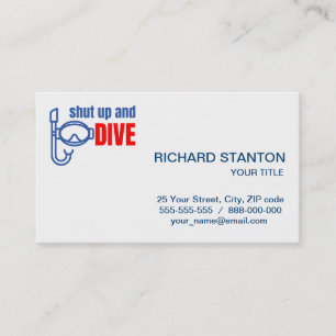 Shut up and dive business card