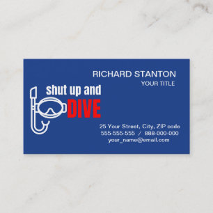 Shut up and dive business card
