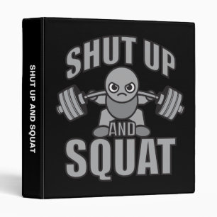 Shut Up And Squat - Cute Kawaii Weightlifter Binder