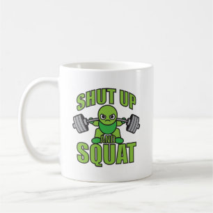 Shut Up And Squat Kawaii Anime Powerlifter Cartoon Coffee Mug