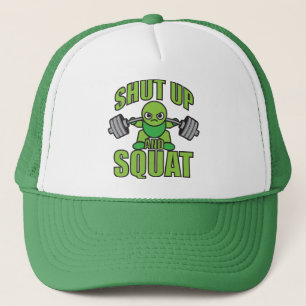 Shut Up And Squat Kawaii Anime Powerlifter Cartoon Trucker Hat