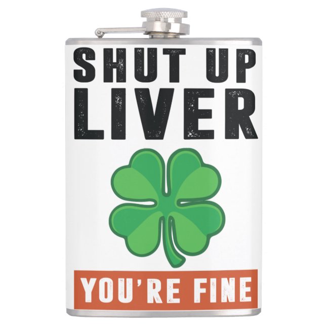 Shut up liver hip flask (Front)