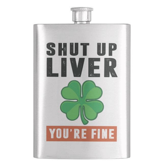 Shut up liver hip flask (Front)