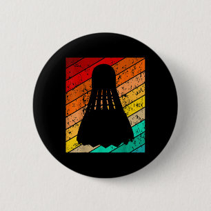 Shuttle, Badminton Ball Player, Vintage Retro  2 Inch Round Button