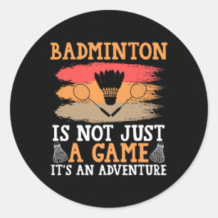 Shuttle Badminton  Classic Round Sticker