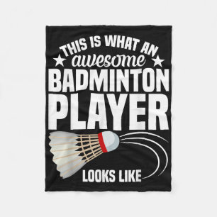 Shuttle Badminton Match Awesome Badminton Player Fleece Blanket