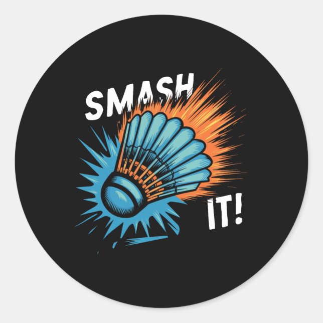 Shuttle Badminton Match  Classic Round Sticker (Front)