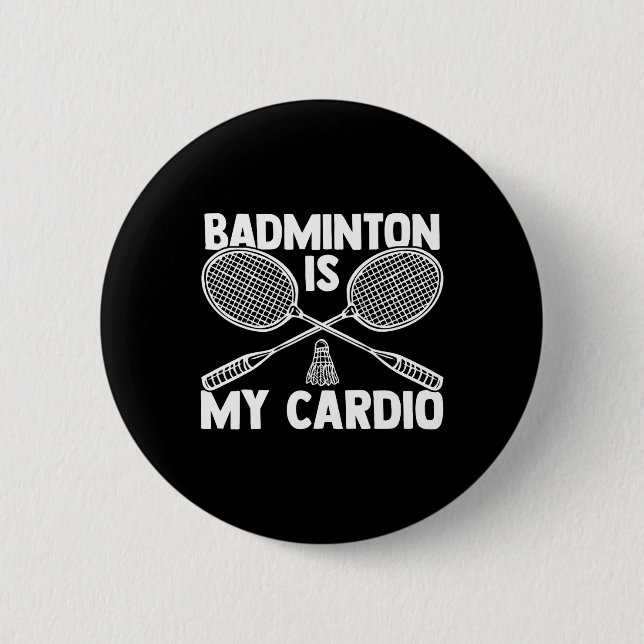 Shuttle Badminton Player 0  2 Inch Round Button (Front)