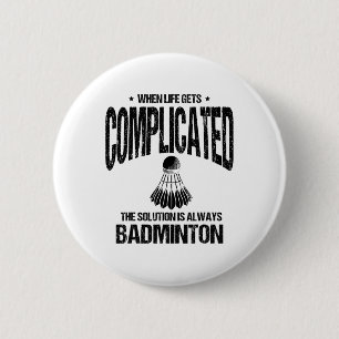 Shuttle Badminton Player 2 Inch Round Button