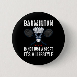 Shuttle Badminton Player 2 Inch Round Button