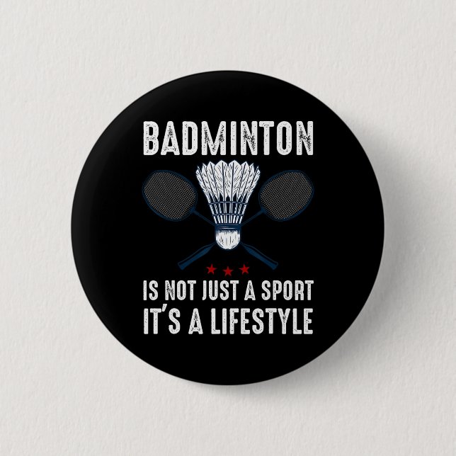 Shuttle Badminton Player  2 Inch Round Button (Front)