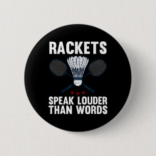 Shuttle Badminton Player 4  2 Inch Round Button