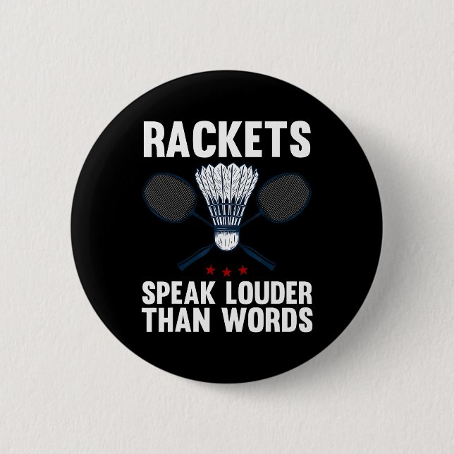 Shuttle Badminton Player 4  2 Inch Round Button (Front)