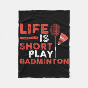 Shuttle Badminton Player Fleece Blanket