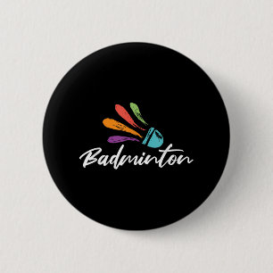 Shuttle Badminton Player Racket Sports Coach Team  2 Inch Round Button