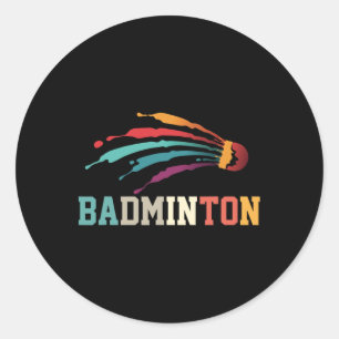 Shuttle Badminton Player Sports Racket Coach Team Classic Round Sticker