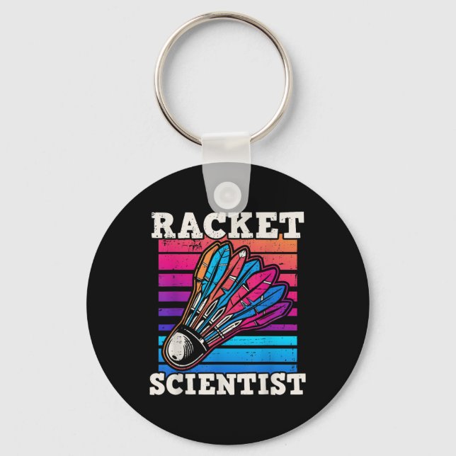 Shuttle Badminton Scientist  Keychain (Front)