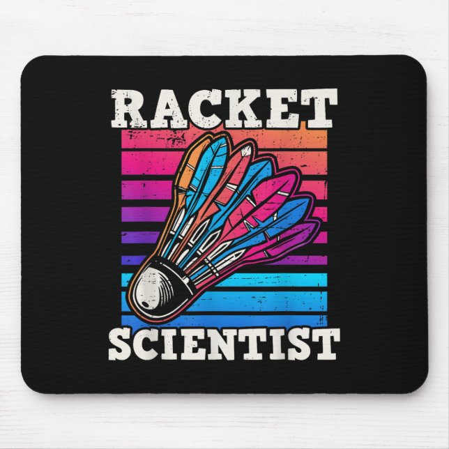 Shuttle Badminton Scientist  Mouse Pad (Front)