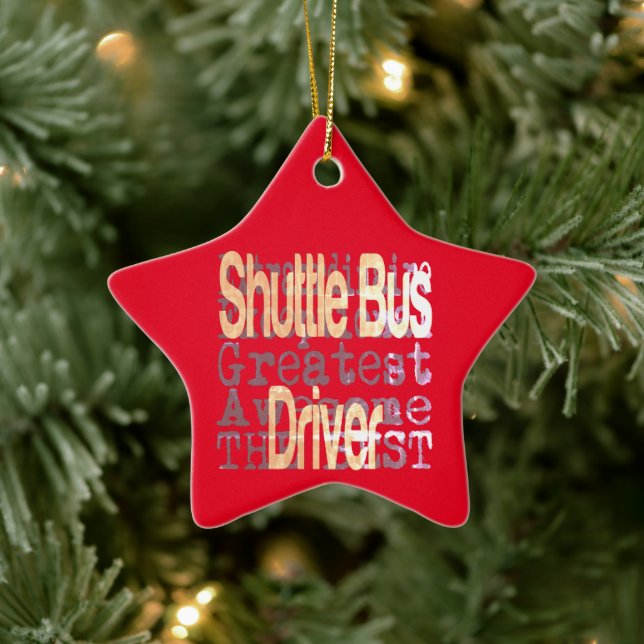 Shuttle Bus Driver Extraordinaire Ceramic Ornament (Tree)
