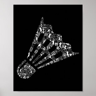 Shuttle Collage Badminton Player Shirt Badminton Poster