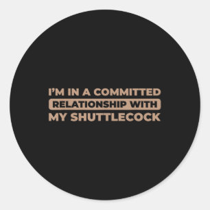 Shuttle Court - Racket Racquet Team Player Badmint Classic Round Sticker