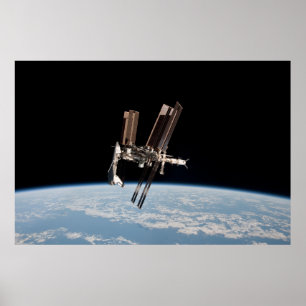 Shuttle Docks With The International Space Station Poster